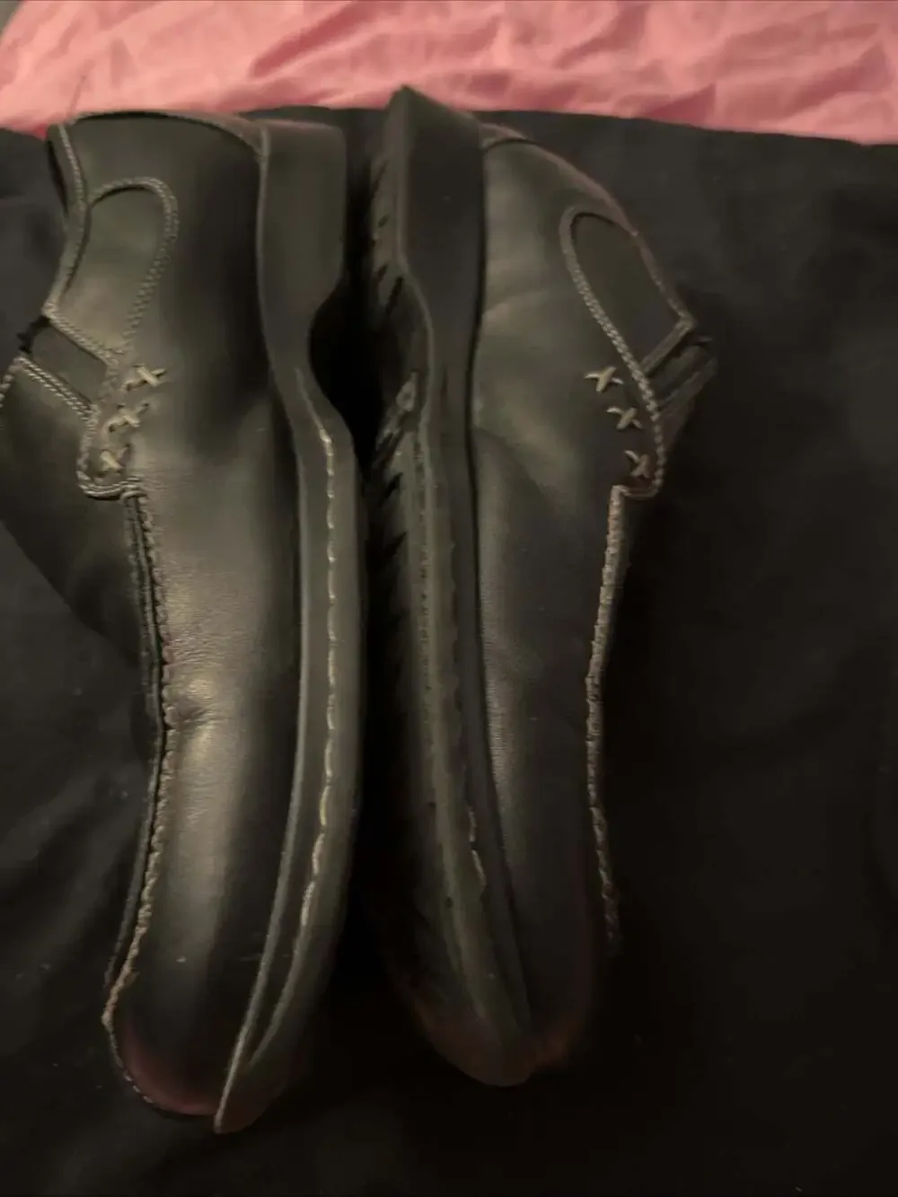 Kenneth Cole Loafer Mens 8.5 Reaction Key Note Black Slip On Shoes Leather W0396